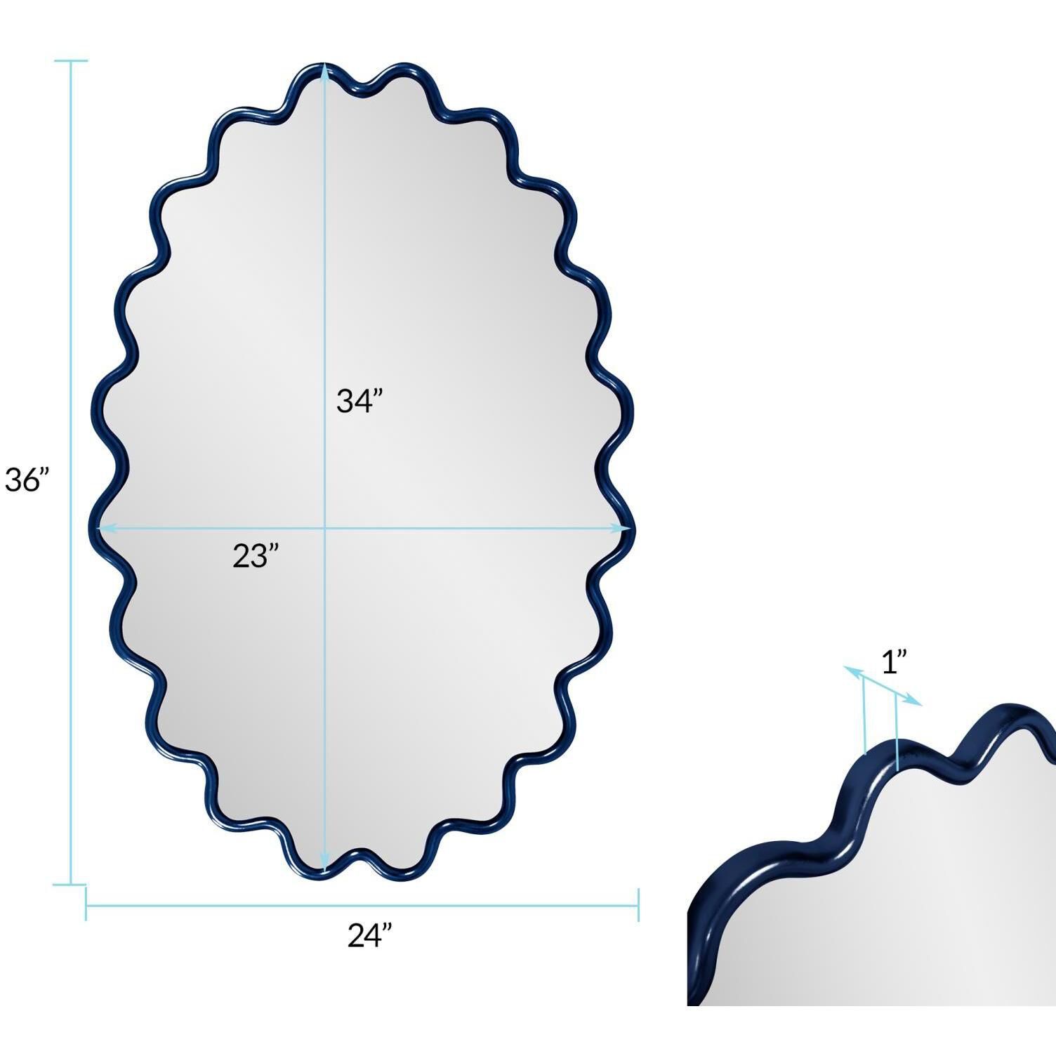 Cloud 36 X 24 inch Navy Mirror